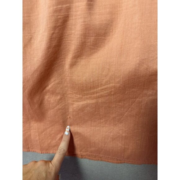 Pell & Co Long Sleeve Shirt Dress Peach Orange Button Up Midi Dress Size 14 - Picture 14 of 16